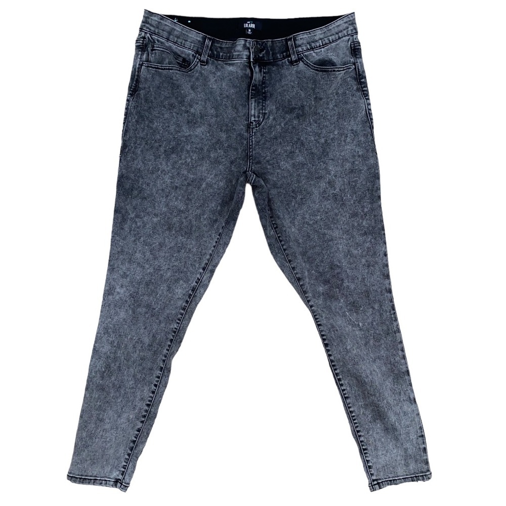 LuLaRoe Charcoal Acid Wash Skinny Jeans Women's Plus Size 38